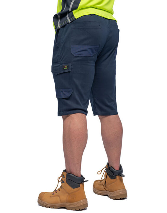 WORK SHORT NAVY BLUE STRETCH CARGO 03