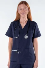 women scrub top navy