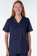 women scrub top navy