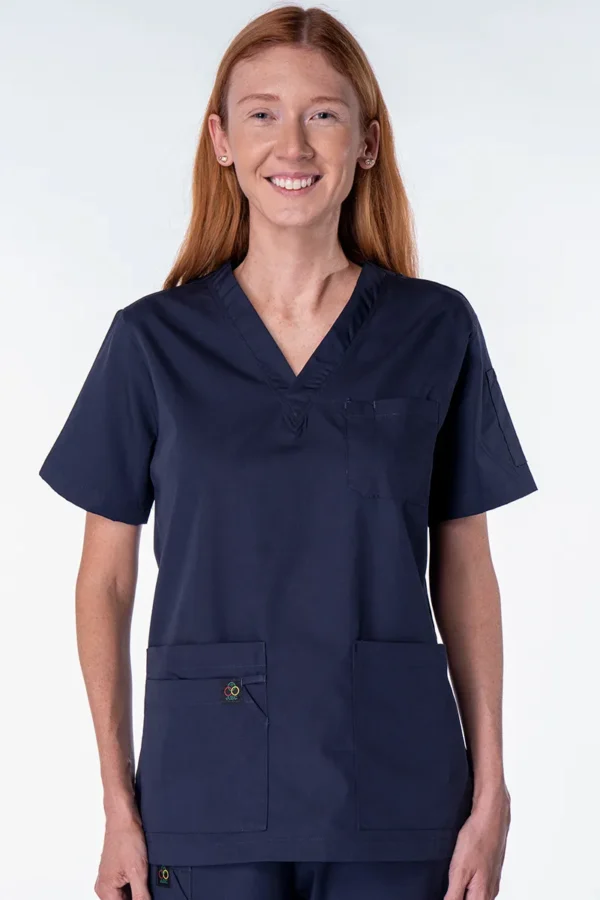 women scrub top navy