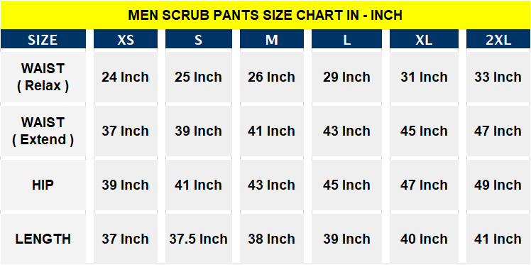 size chart in cm