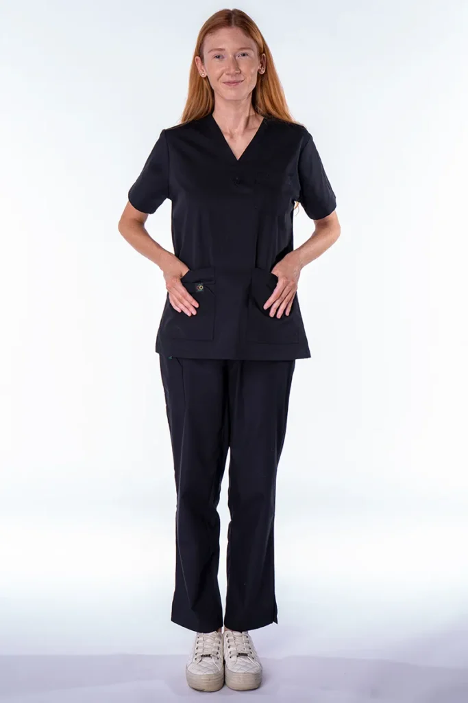 women scrub pants black