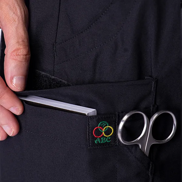 Buy Black Scrubs Set for Women – Stylish & Durable | ABC WORKWEAR 12 velcro closer